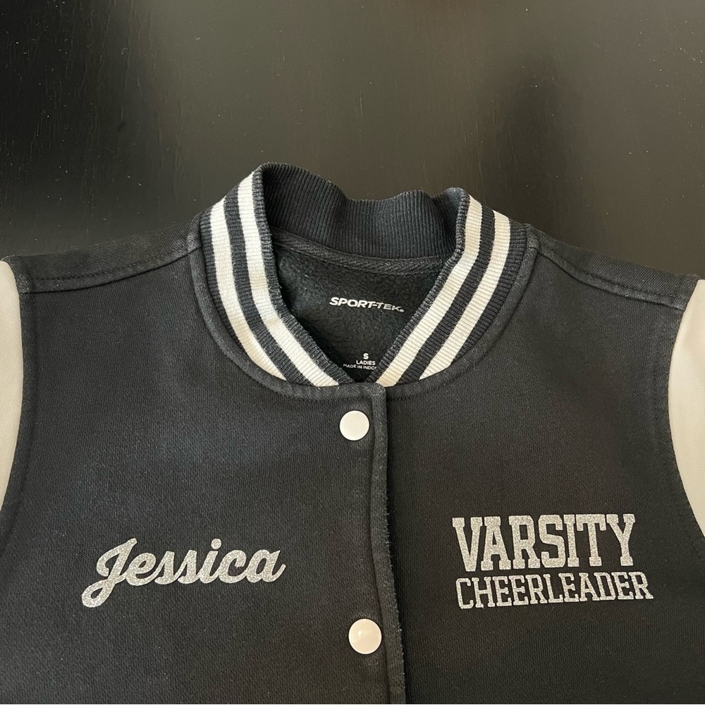Sport-Tek Varsity Cheerleading jacket, cotton blend, snap closure, sz S - Picture 7 of 16